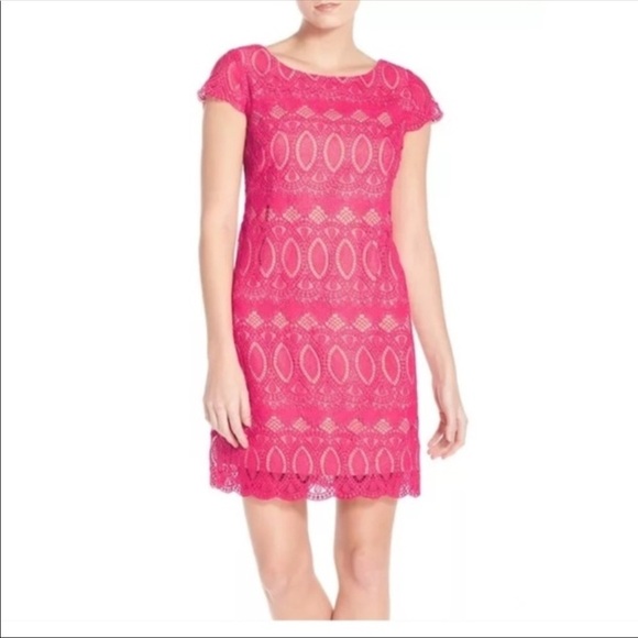 Eliza J Scalloped Crochet Lace Dress - Picture 1 of 14